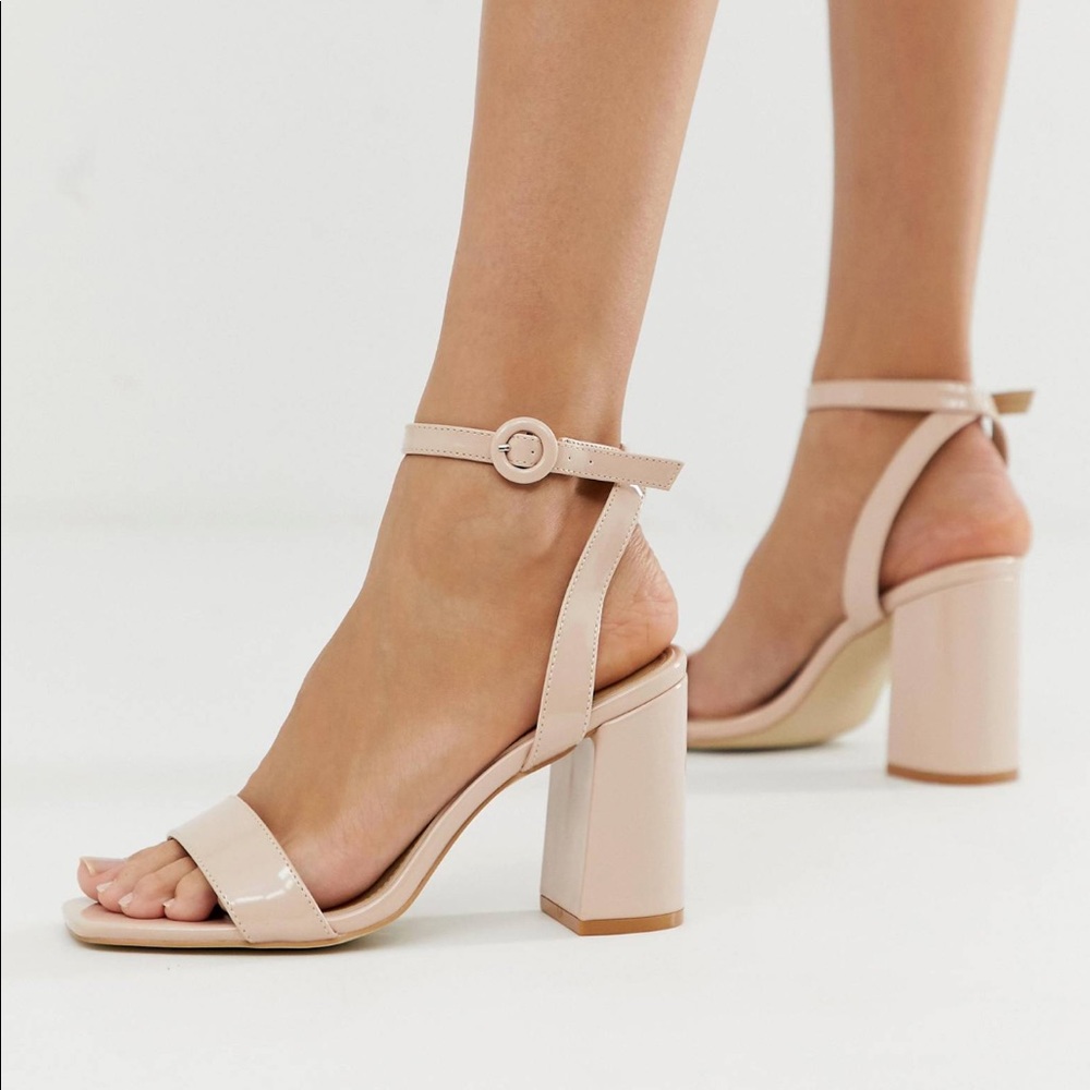 Nude Block Heels